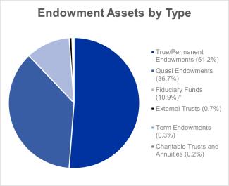 Endowment assets by type fiscal year 2025